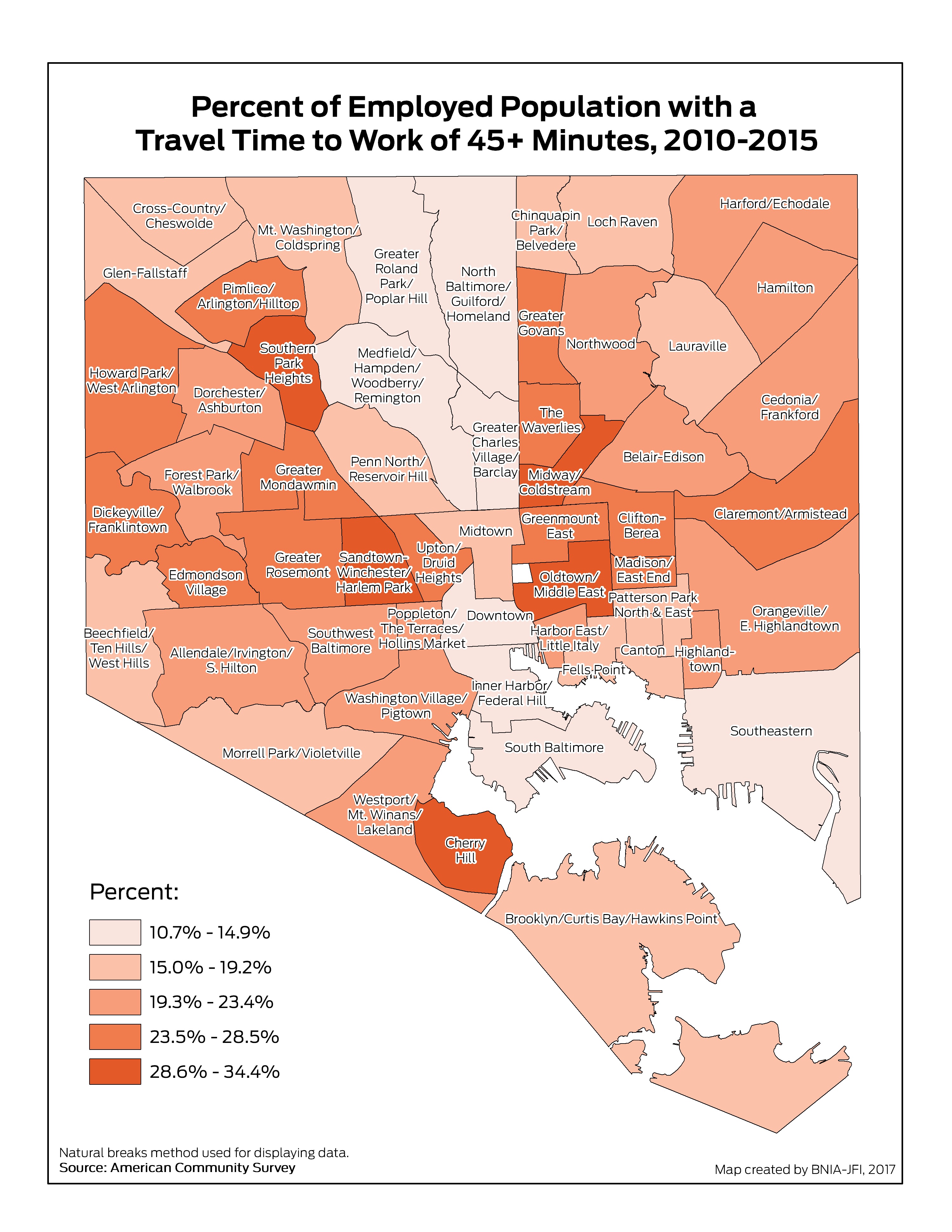 Lack of Accessibility Leads to High-Commute Time Neighborhoods